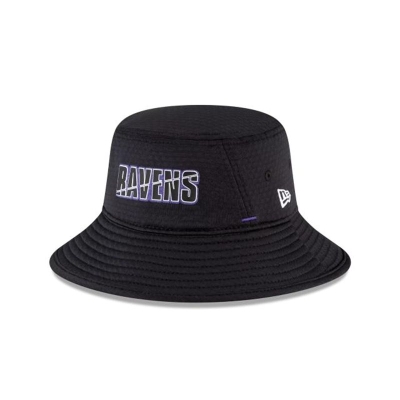 Sapca New Era Baltimore Ravens NFL Official Summer Sideline Stretch Bucket Hat - Negrii